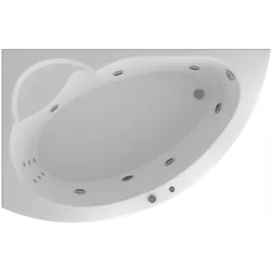 Ванна акриловая Акватек -2 170х110 левая, гидромассаж,пневмоупр.,фронт. панель,каркас,слив