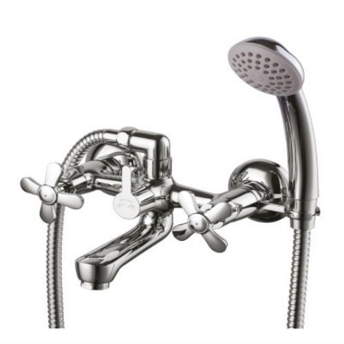Смеситель для ванны/душа Lemark LM6542C двухзахватный, короткий излив, душ.набор, хром