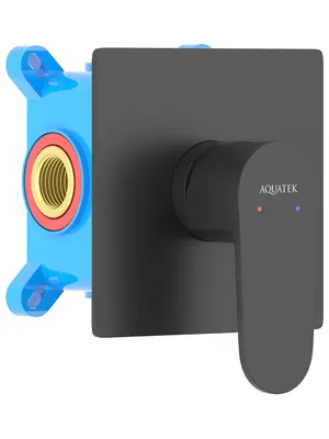 Смеситель для душа Aquatek AQ1266MB встраиваемый, однозахватный, цвет: черный матовый