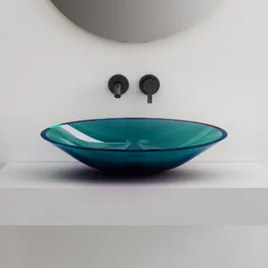 Раковина накладная ABBER 535x425x150 овальная, бирюзовая AT2812Aquamarin