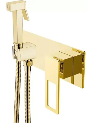 Смеситель Boheme 147-GG встраиваемый, с гигиеническим душем, однозахватный, золото