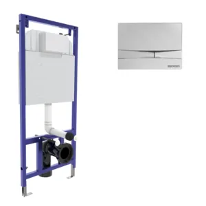 Комплект BERGES инсталляция для скрытого монтажа унитаза, клавиша смыва F3 арт. 040253