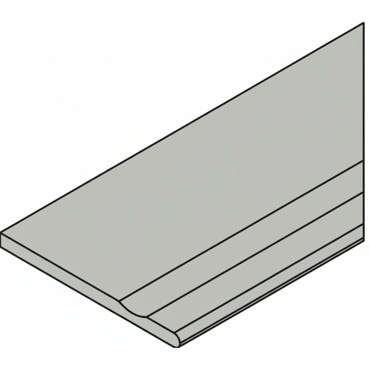Italon Magma (Магма) 620090001351 X2 Сильвер бортик с выемкой закруглённый Правый 30x60 матовая