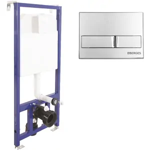 Комплект BERGES инсталляция для скрытого монтажа унитаза, клавиша смыва  L3  арт. 040213