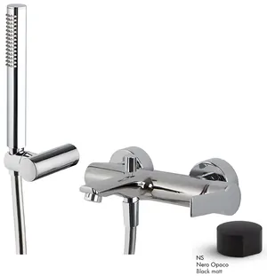 Смеситель для ванны/душа FIMA Carlo Frattini настенный, однозахватный, черный матовый F3134NS