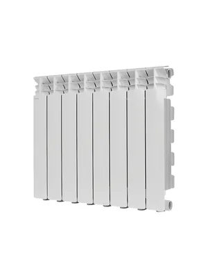 Радиатор STOUT 500 8 секций, алюминиевый, боковое подключение, белый SRA-3310-050008
