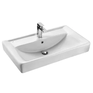 Раковина Aquaton 80 1WH302084 811x472x195 мм, перелив, отверстие под смеситель, белая