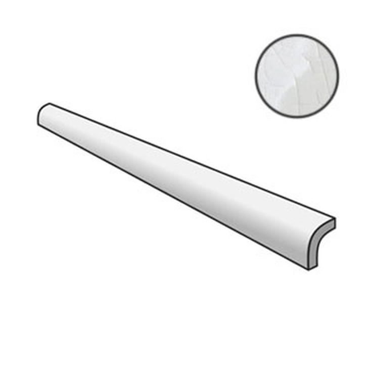 Equipe Masia 23305 Pencil Bullnose Blanco Crackle 3x15 глянцевая