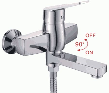 Смеситель Ledeme настенный, для ванны и душа, с душевой лейкой, поворотный излив, хром L3140