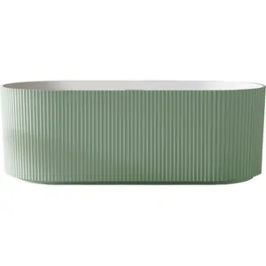 Ванна из искусственного камня Abber (1700x750) отдельностоящая,слив-пер, зеленая мат AS9601MCG