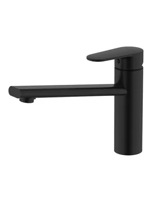 Смеситель для кухни Aquatek AQ1880MB однозахватный, поворотный излив 138мм, черный матовый