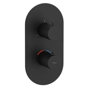 Смеситель Ravak X070289 для ванны/душа, встраиваемый, термостат, внешняя часть, черный мат