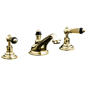 Смеситель для раковины Devon&Devon BLD76OT на 3 отверстия, д/к,светлое золото