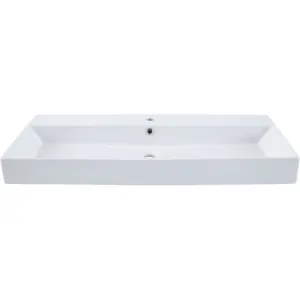 Раковина-столешница Aquanet Slim Synergy 100 (980х455х150) перелив, отв. под смеситель, белый 199206