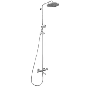 Душевая система Jacob Delafon смеситель термостат, круглый верхний и ручной душ, хром E26237-CP