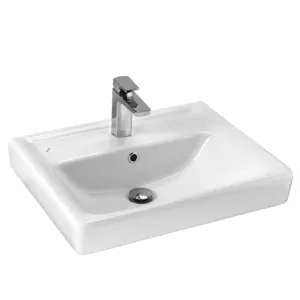 Раковина Aquaton 60 1WH302082 600x475x190 мм, перелив, отверстие под смеситель, белая