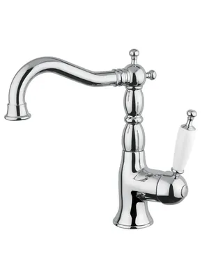 Смеситель для раковины Migliore однозахватный, ручка белая, хром 19134 (ML.OXF-6313.BI.CR)