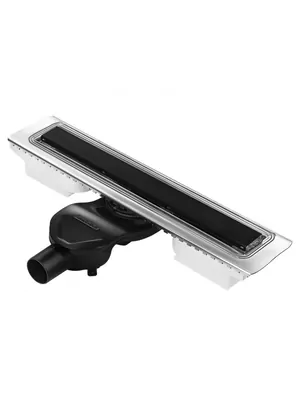 Душевой лоток BERGES 500, черный матовый, боковой выпуск S-сифон D50 H60, 095136