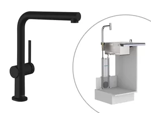 Смеситель Hansgrohe для кухни 270 вытяжной душ, поворотный излив 1jet sBox черный матовый 72809670