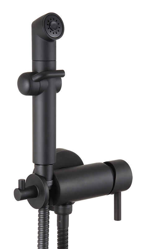 Смеситель встраиваемый Lemark LM7166BL с гигиеническим душем, черный