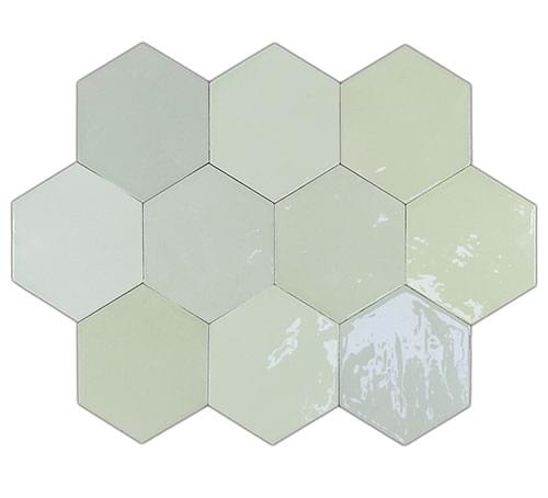 фон Zellige Hexa Mint 10.8x12.4
