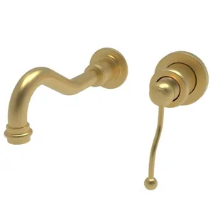 Смеситель для раковины Paini 190 мм, однозахватный, встраиваемый, золото брашированное 88PJ208