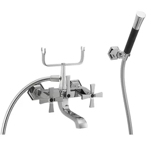 Смеситель для ванны/душа CISAL настенный, с душевым набором, хром+черный матовый CX0001206T