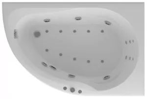 Ванна акриловая Акватек правая 150х100 гидромассаж, электронное управление,панель,каркас,слив