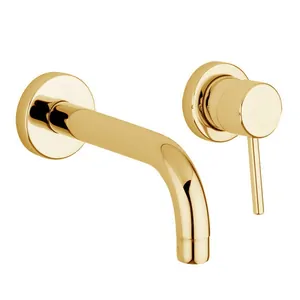 Смеситель для раковины Giulini встраиваемый, однозахватный, излив 150мм, золото F6520-15O