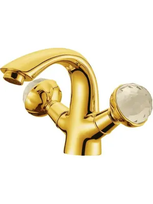 Смеситель Boheme Imperiale 331 для раковины, на 1 отверстие, двухзахватный, золото
