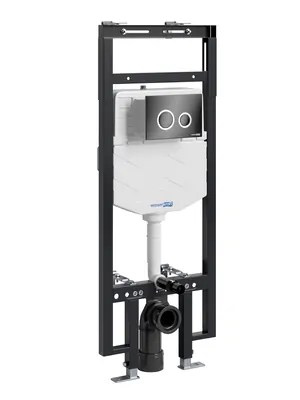 Инсталляция для унитаза WasserKRAFT с клавишей смыва,черный глянцевый/белый 58TLT.010.ME.PB01
