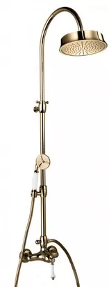 Душевая колонна CEZARES -CD-02-Bi смеситель, верхний и ручной душ, бронза/ручка белая
