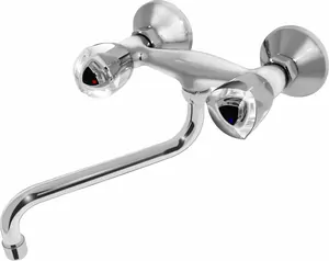 Смеситель для кухни настенный VARION Armaturen 1101 14 2 керам. кран-букса, s-образный излив