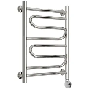 Полотенцесушитель электрический СТИЛЬЕ 600х400, нерж.сталь, ТЭН справа, 00522-6040