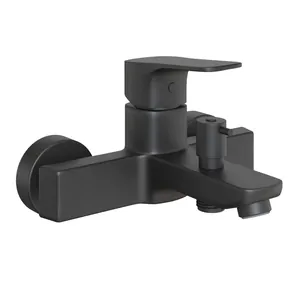 Смеситель для ванны/душа Paini Style настенный, однозахватный, короткий излив, черный P4YO111