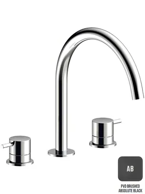 Смеситель для раковины Almar двухзахватный, на 3 отверстия, высота 261мм, без д/к, цвет черный браш. E214004.AB