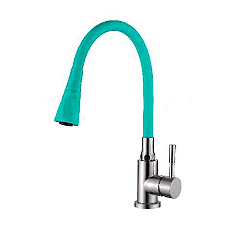 Смеситель Ledeme для кухни, поворотный излив, однозахватный, с душевой насадкой, бирюзовый L74199-11