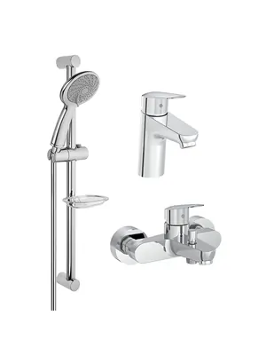 Набор смесителей Vitra 3-в-1 для раковины, ванны и душа, душевой комплект,хром A42302EXP