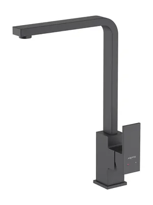 Смеситель для кухни Aquatek AQ1680MB однозахватный, поворотный излив 330мм, черный матовый