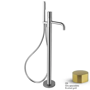 Смеситель для ванны FIMA Carlo Frattini напольный,с ручным душем,браш.золотоF3034T/6NXOS