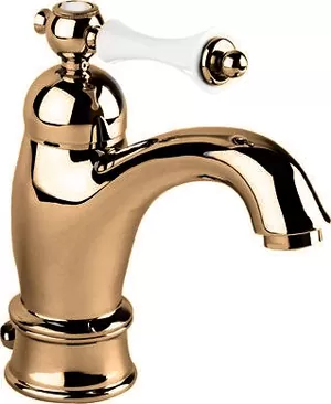 Смеситель CEZARES -LSM1-A-02-Bi для умывальника, донный клапан, бронза/ручка белая