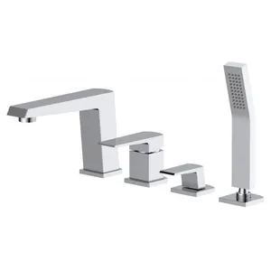 Смеситель на борт ванны BelBagno ARL-VIM4-CRM на 4 отверстия, хром