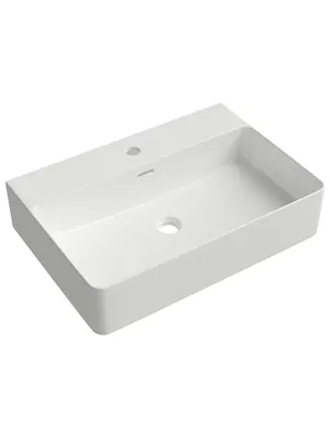 Раковина накладная Aqueduto 590х420х125 отверстие под смеситель и перелив, белый ESP0510