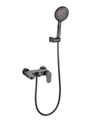 Смеситель Boheme 453-GM для ванны/душа, настенный, однозахватный, с ручным душем, графит