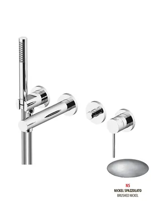 Смеситель GATTONI 9005/90NS для ванны/душа, встраиваемый, никель браш