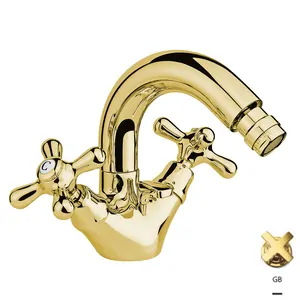 Смеситель для биде Nicolazzi 2537GB двухзахватный, золотая латунь