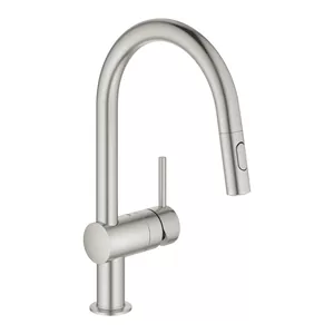 Смеситель Grohe 32321DC2 для кухни однорычажный, выдвижная лейка, поворотный излив, сталь