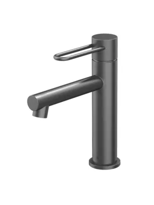 Смеситель для умывальника IDDIS однозахватный, низкий излив, цвет: графит матовый DUNGM00i01
