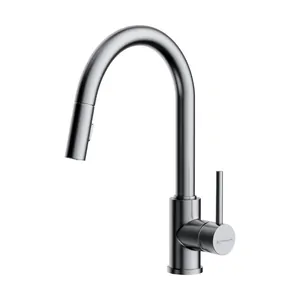 Смеситель для мойки Omoikiri -SB-BN нерж.сталь, вытяжной излив с кнопкой 4994459