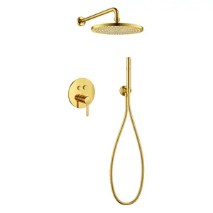 Душевой набор CEZARES -DSET-BORO со встроенным смесителем, верхним и ручным душем, брашир.золото